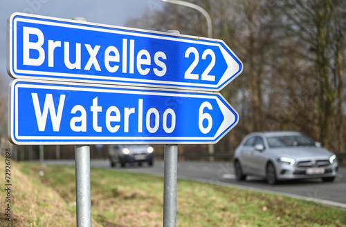 Belgique Wallonie Waterloo signalisation route Bruxelles