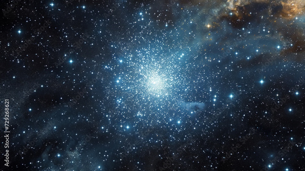 Realistic portrayal of the Hercules Globular Cluster, showcasing its densely packed stars and globular cluster structure Generative AI