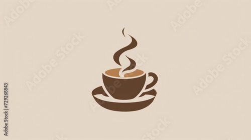 coffee shop logo design  illustration of a cup of coffee on a dark background