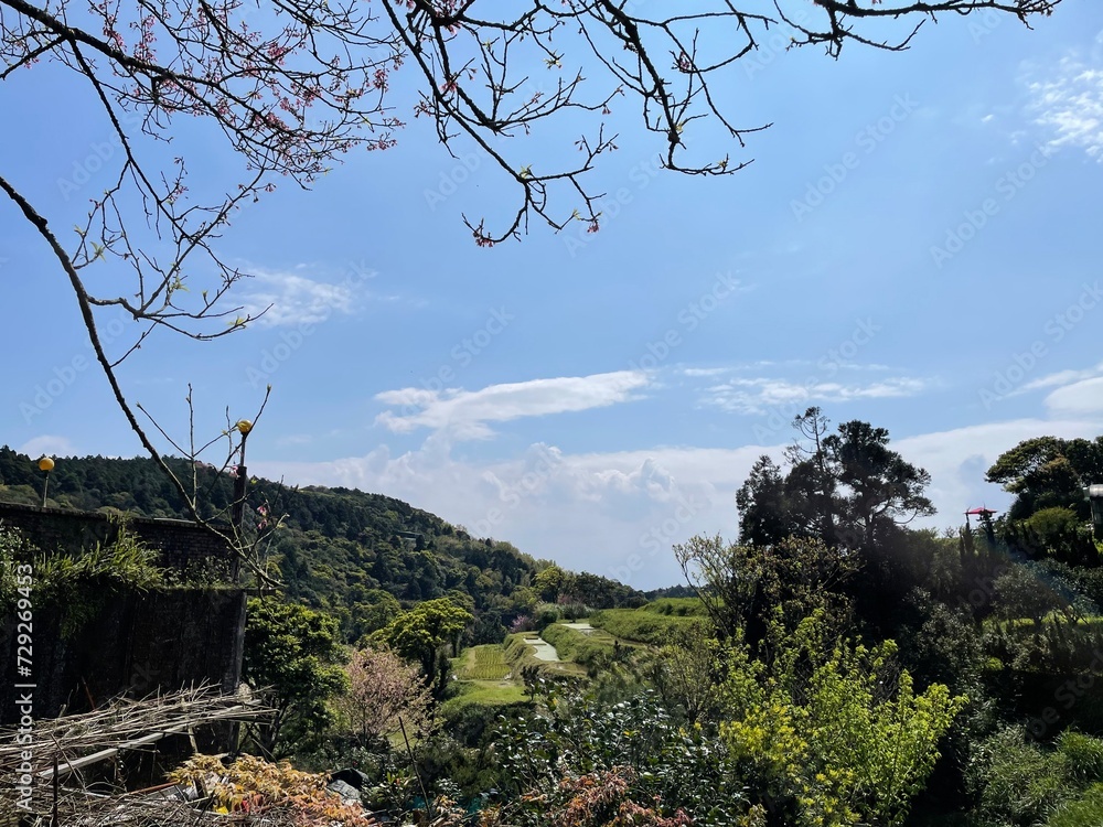 The scenery in the mountains in spring. The scenery in the mountains in spring.
