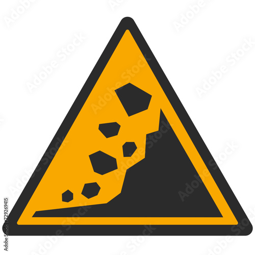 WARNING PICTOGRAM, WARNING; LANDSLIDE ZONE ISO 7010 - W078, SVG