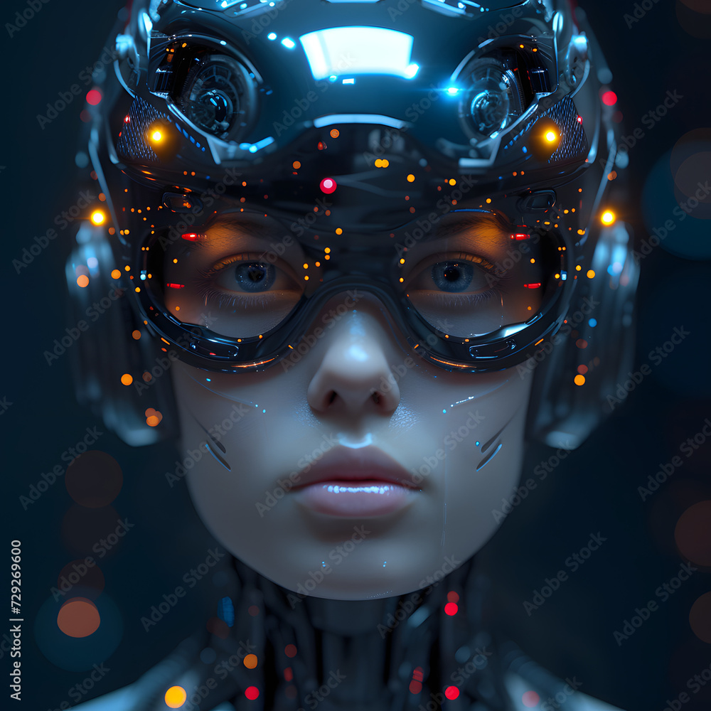 Woman in Technology and AI Revolutionizing Digital Innovation Worldwide. Female Engineer Navigating the artificial intelligence Landscape of Explore the Future, Tomorrow, and Futuristic Concepts.