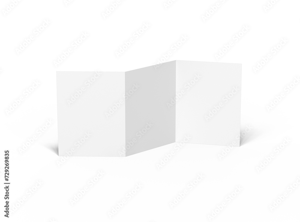 Blank Tri-fold US letter size 8.5x11 inc brochure 3d render on transparent background Blank Tri-fold US letter size 8.5x11 inc brochure 3d render on transparent background