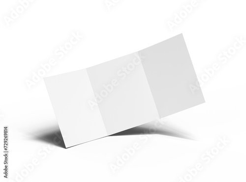 Blank Tri-fold US letter size 8.5x11 inc brochure 3d render on transparent background