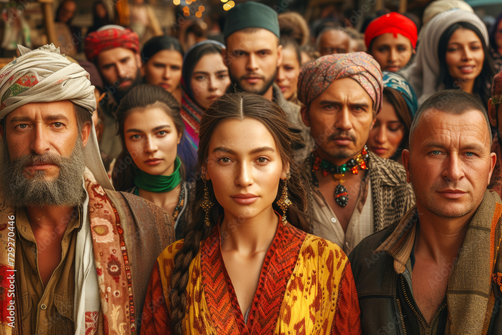 Close-Up of Cultural Richness and Diversity.
Group portrait highlighting cultural heritage.