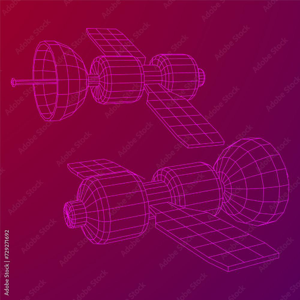 Obraz premium Space station communications satellite.