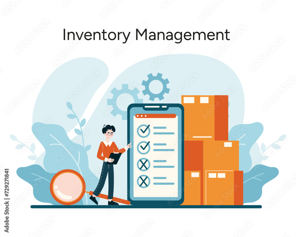 Inventory Management concept. Organized stock control and efficient