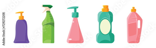 Home Cleaning Object and Equipment for Cleanup Vector Set