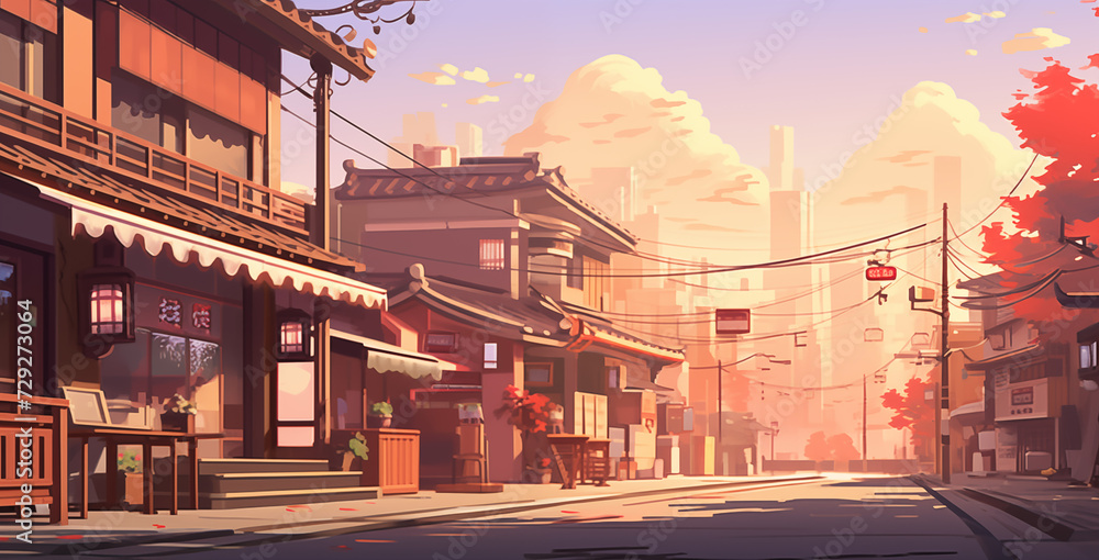 Small Anime Japanese Town