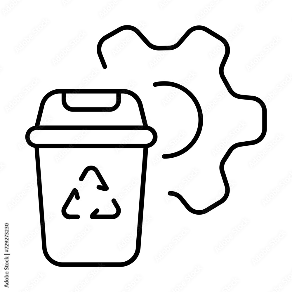 Recycle regulation icon with thin line style Recycle regulation icon with thin line style