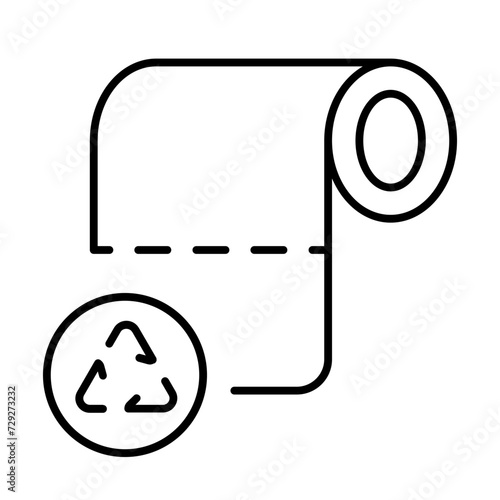 Recycle toilet paper icon with thin line style