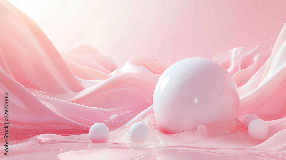 Abstract pink background with a big ball.
