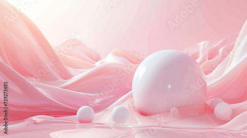 Abstract pink background with a big ball. 