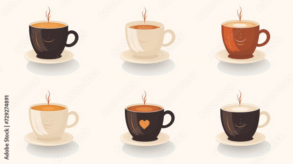 Obraz premium set of coffee cups Generative AI