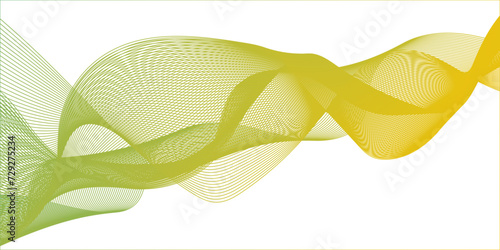 Abstract green waves. Background lines wave abstract stripe design. White background, mesh abstract, vector blurred soft blend color background .	