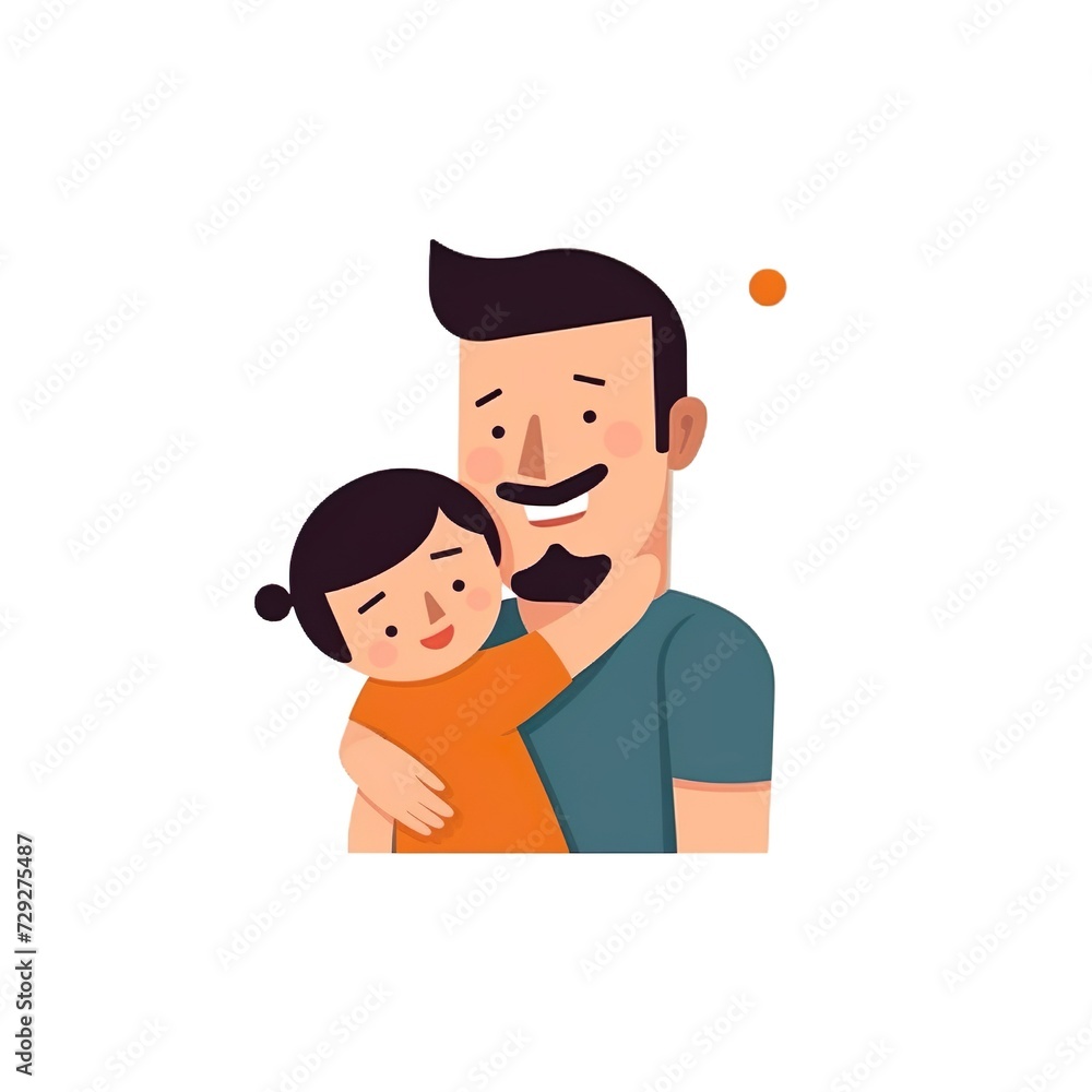 Fototapeta premium flat hand drawn father's day illustration