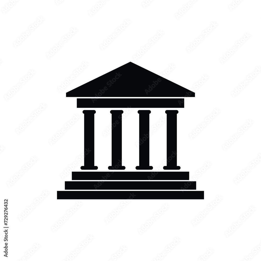 Bank building logo isolated on white background, Bank building sign, Bank building icon, vector illustration. flat vector graphic on isolated Bank building logo isolated on white background, Bank building sign, Bank building icon, vector illustration. flat vector graphic on isolated
