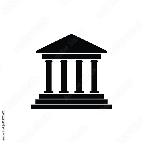 Bank building logo isolated on white background, Bank building sign, Bank building icon, vector illustration. flat vector graphic on isolated
