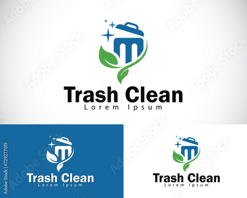 junk remove logo creative design concept nature trash clean business