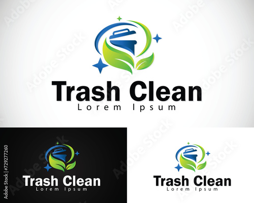 junk remove logo creative design concept nature trash clean business