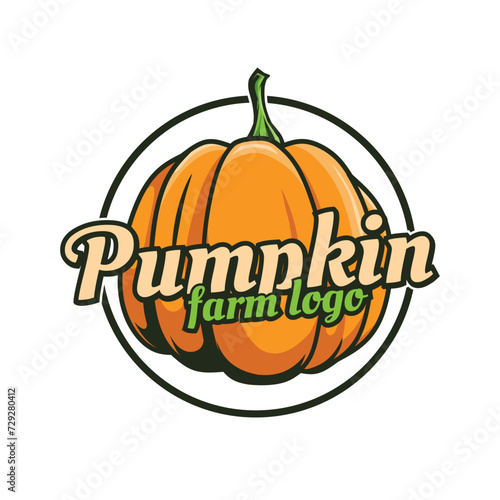 pumpkin farm logo design template