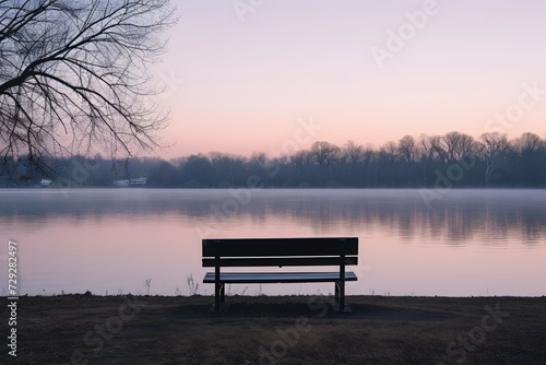 bench in the morning