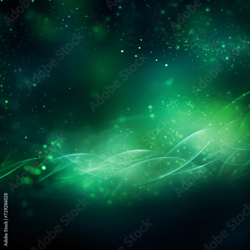 Abstract green colors gradient bokeh glowing light