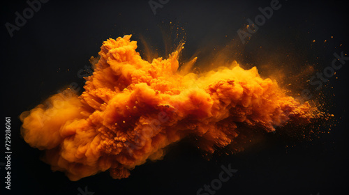 Eruption of orange powder