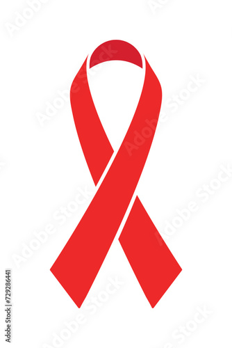 World AIDS Day, red ribbon, awareness ribbon, the symbol for the solidarity with HIV positive people and those living with AIDS, vector element