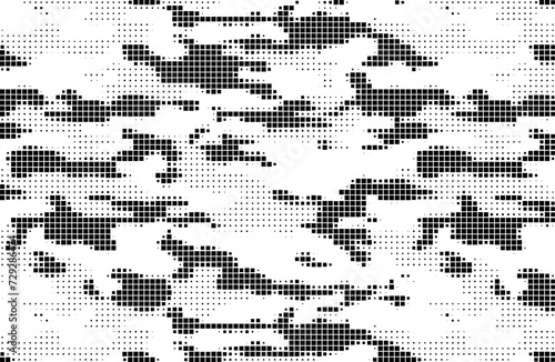 black and white seamless geometric pattern. Camo effect. Vector Format 