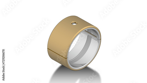 Plain journal bearing illustration showing a bronze liner with babbitt and oil distribution features