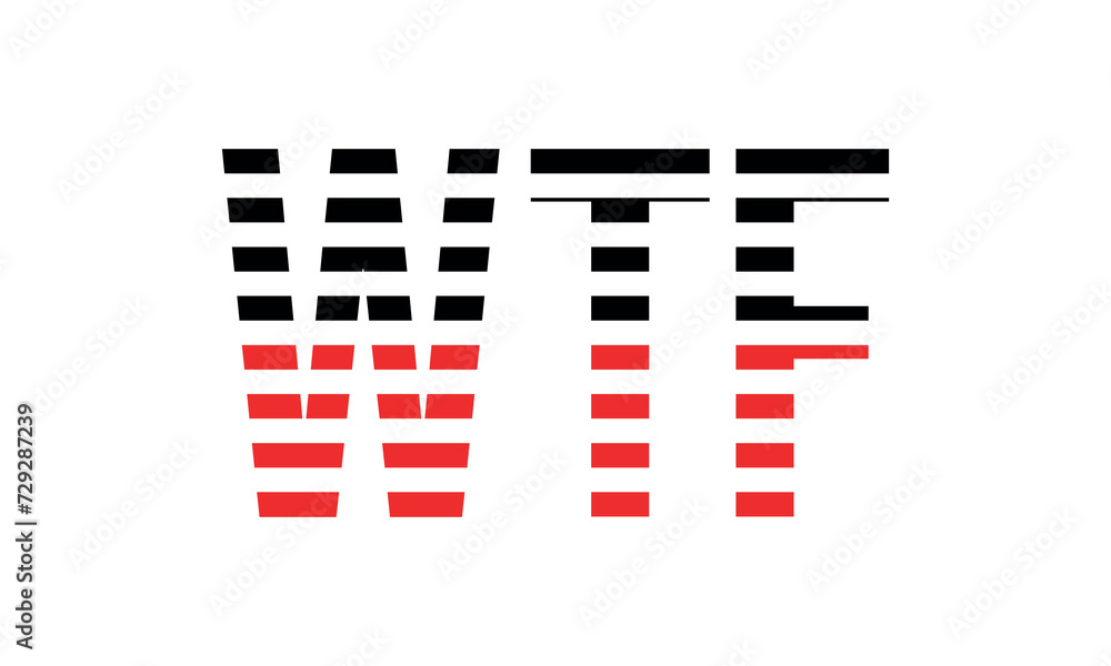 WTF three initial letter iconic line negative space minimal logo design vector template. monogram, abstract, wordmark, business, typography, minimalist, brand, company, flat, modern, unique, simple WTF three initial letter iconic line negative space minimal logo design vector template. monogram, abstract, wordmark, business, typography, minimalist, brand, company, flat, modern, unique, simple