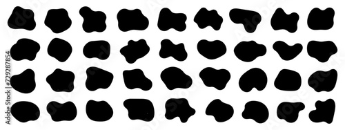 Amoeba blob shape vector illustration set	