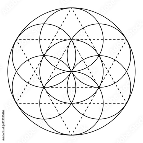 Sacred geometry vector design element. Alchemy, religion, philosophy, spirituality, hipster symbols and elements. Vector illustration