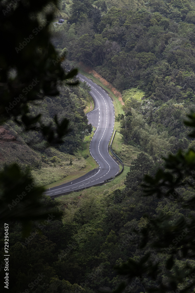 montagne tropicale et route