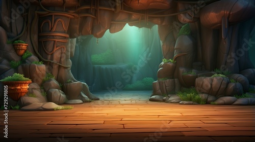 3D cartoon empty background for kids