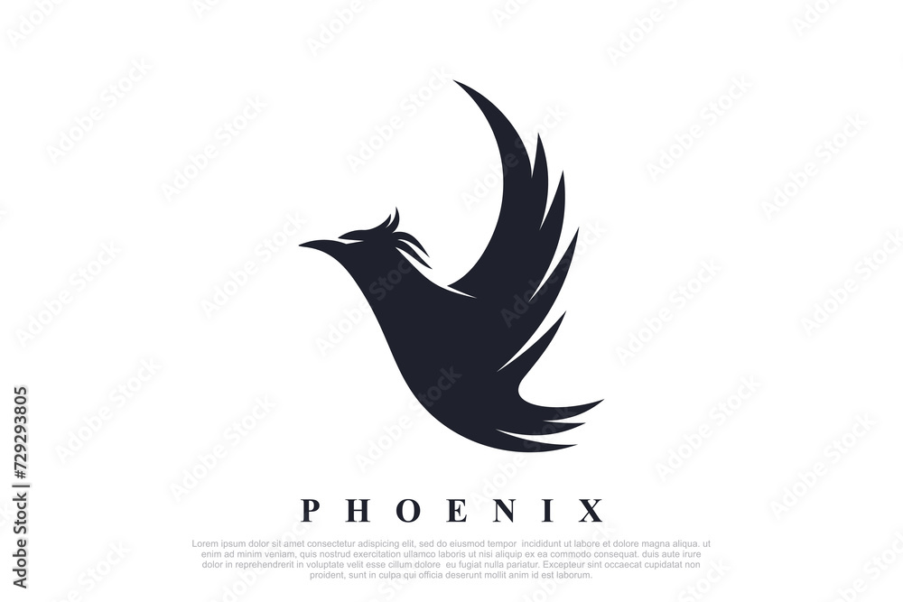 Obraz premium Phoenix logo design unique concept Premium Vector