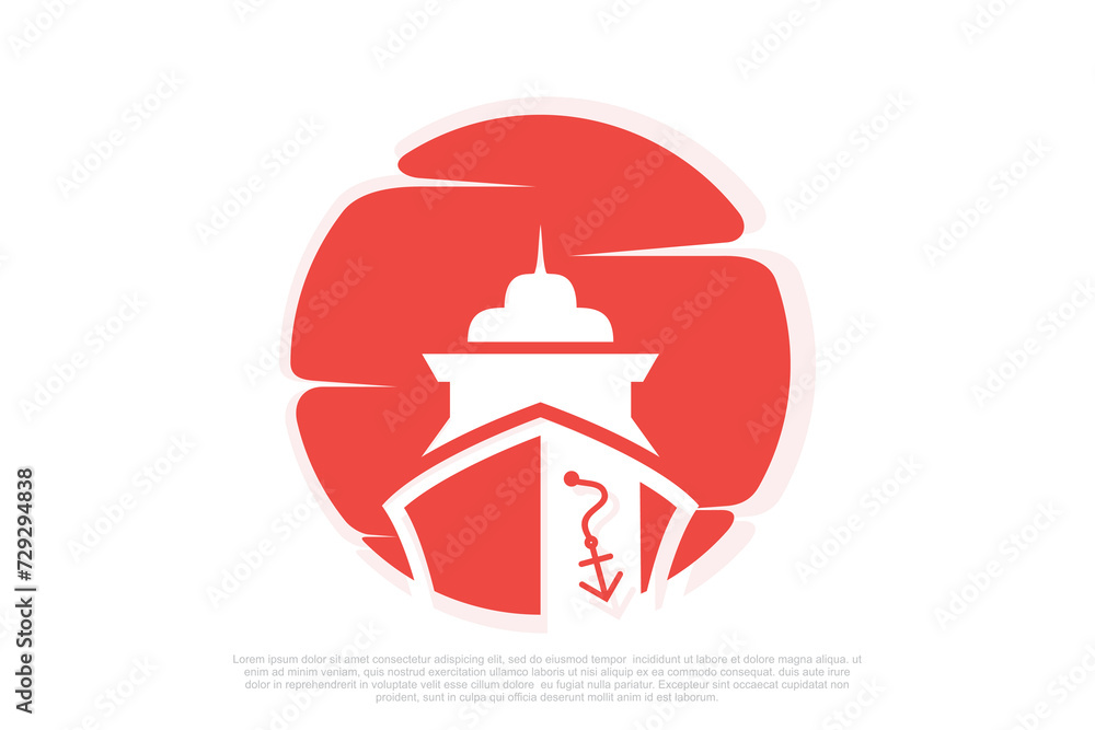 Ship logo design unique style Premium Vector Ship logo design unique style Premium Vector