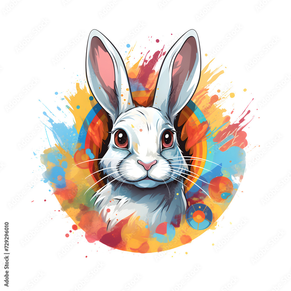 Easter day t-shirt design, easter bunny t shirt design,A watercolor rabbit,Easter Ears Bunny Flowers Eggs Clipart, stickers,posters,abstract and vibrant flower patterns,12 Ai Generated