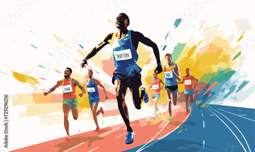 An sports person taking part in an athletics race