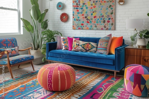 Reach the zenith of joyful design with dopamine-inspired decor that combines alluring patterns, vibrant colors, and enticing textures to create a space at the peak of happiness