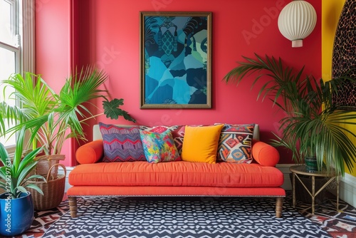 Reach the zenith of joyful design with dopamine-inspired decor that combines alluring patterns, vibrant colors, and enticing textures to create a space at the peak of happiness