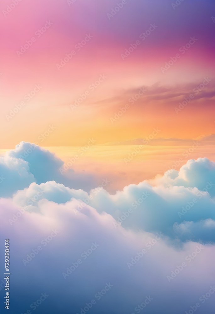 Color Stacked Clouds And Mist Layered Small Fresh Background, Wallpaper. Generative AI.	
