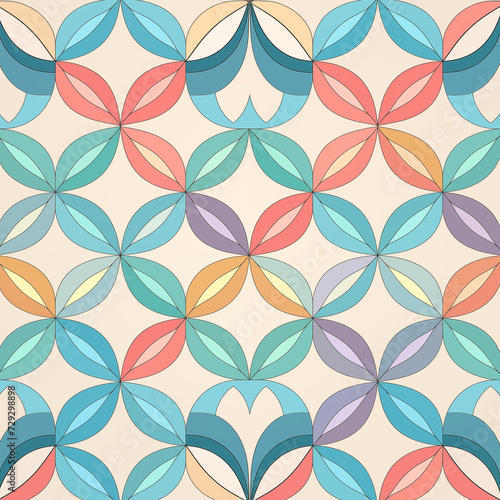 Illustration of flower pattern, retro © wing