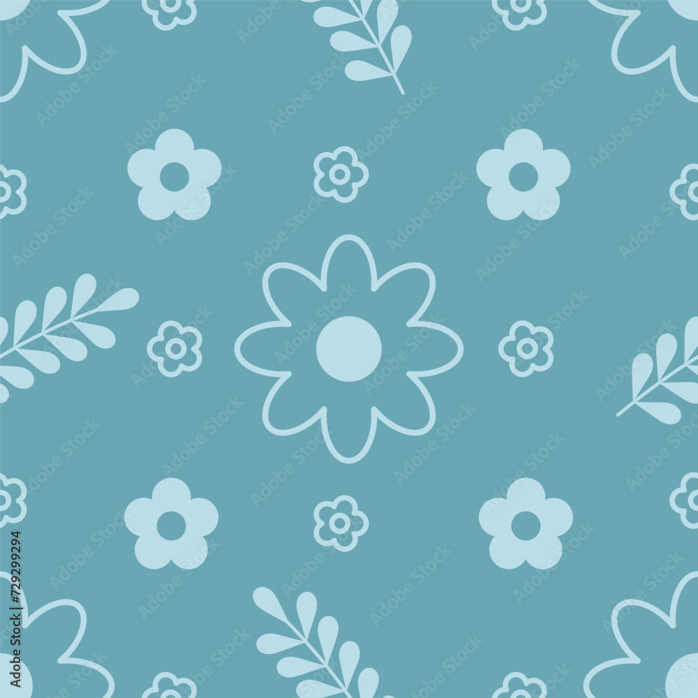 seamless pattern with blue flowers, vector illustration seamless pattern with blue flowers, vector illustration