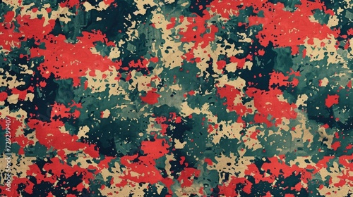 Abstract Splatter Pattern in Red and Green
