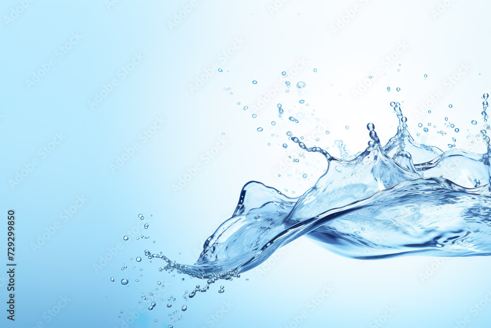 Water splash isolated on blue background Water splash isolated on blue background