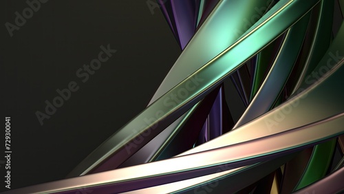 Wallpaper Mural Chrome Rainbow Reflective Wavy Metal Beveled Column Gentle Curve Contemporary Delicate Bezier Curve Elegant Modern 3D Rendering Abstract Background Torontodigital.ca