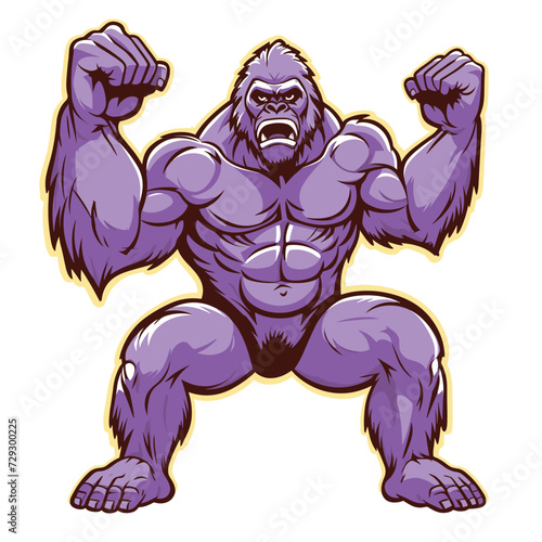 Kingkong gorilla angry cartoon, vector illustration