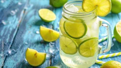 Fresh Limeade in Glass Jar